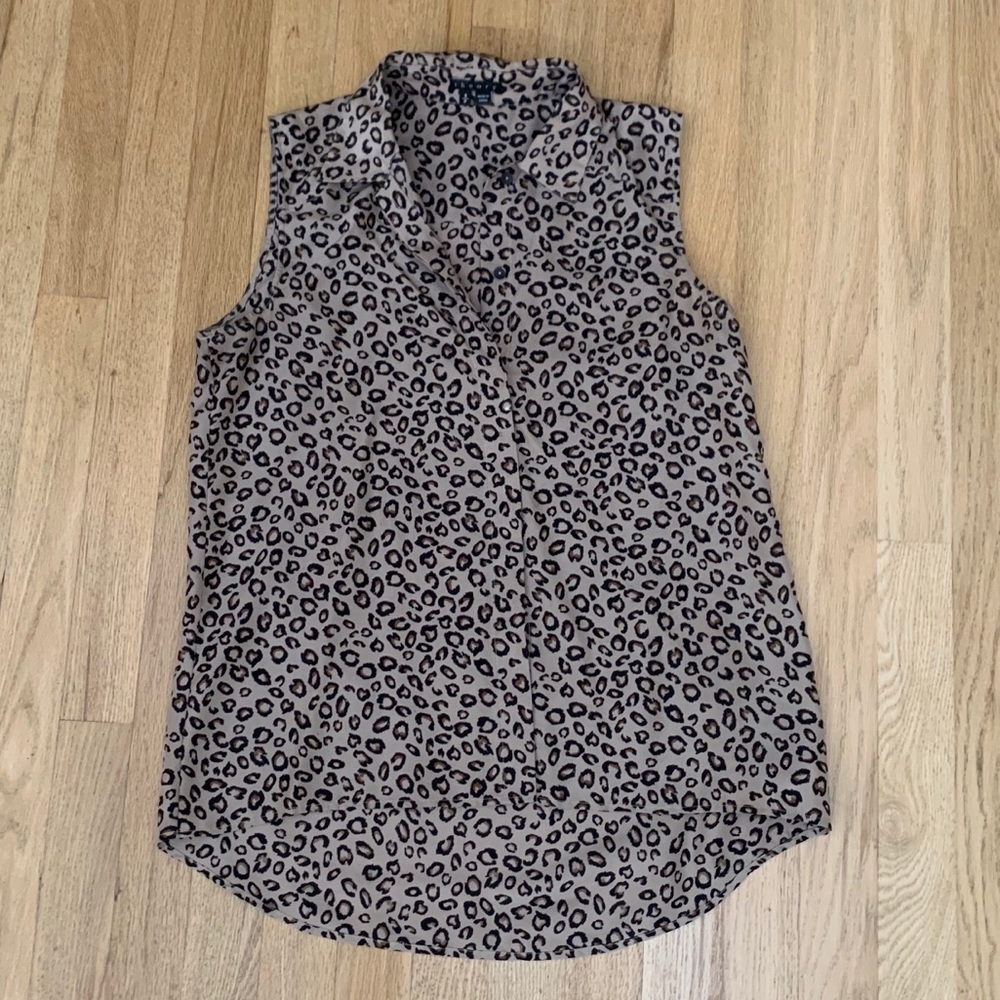 Animal print Thoery silk blouse